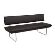 SITZBANK in Metall, Textil Anthrazit, Dunkelbraun, Edelstahlfarben - Edelstahlfarben/Anthrazit, Design, Textil/Metall (200/87/67cm) - Venjakob