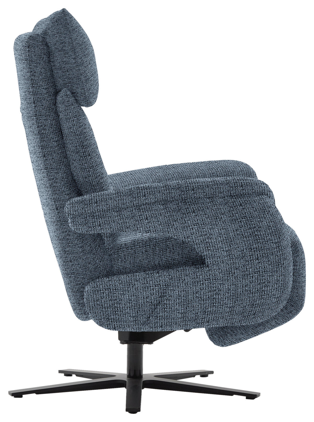 FERNSEHSESSEL in Struktur Blau  - Blau/Schwarz, Modern, Textil/Metall (73/113-117/85cm) - Cantus