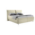 POLSTERBETT Matratze, gepolstertes Kopfteil, Lattenrost, Bettkasten Creme 180/200 cm  - Silberfarben/Creme, KONVENTIONELL, Holz/Textil (180/200cm) - Dieter Knoll