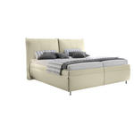 POLSTERBETT Matratze, gepolstertes Kopfteil, Lattenrost, Bettkasten Creme 180/200 cm  - Silberfarben/Creme, KONVENTIONELL, Holz/Textil (180/200cm) - Dieter Knoll