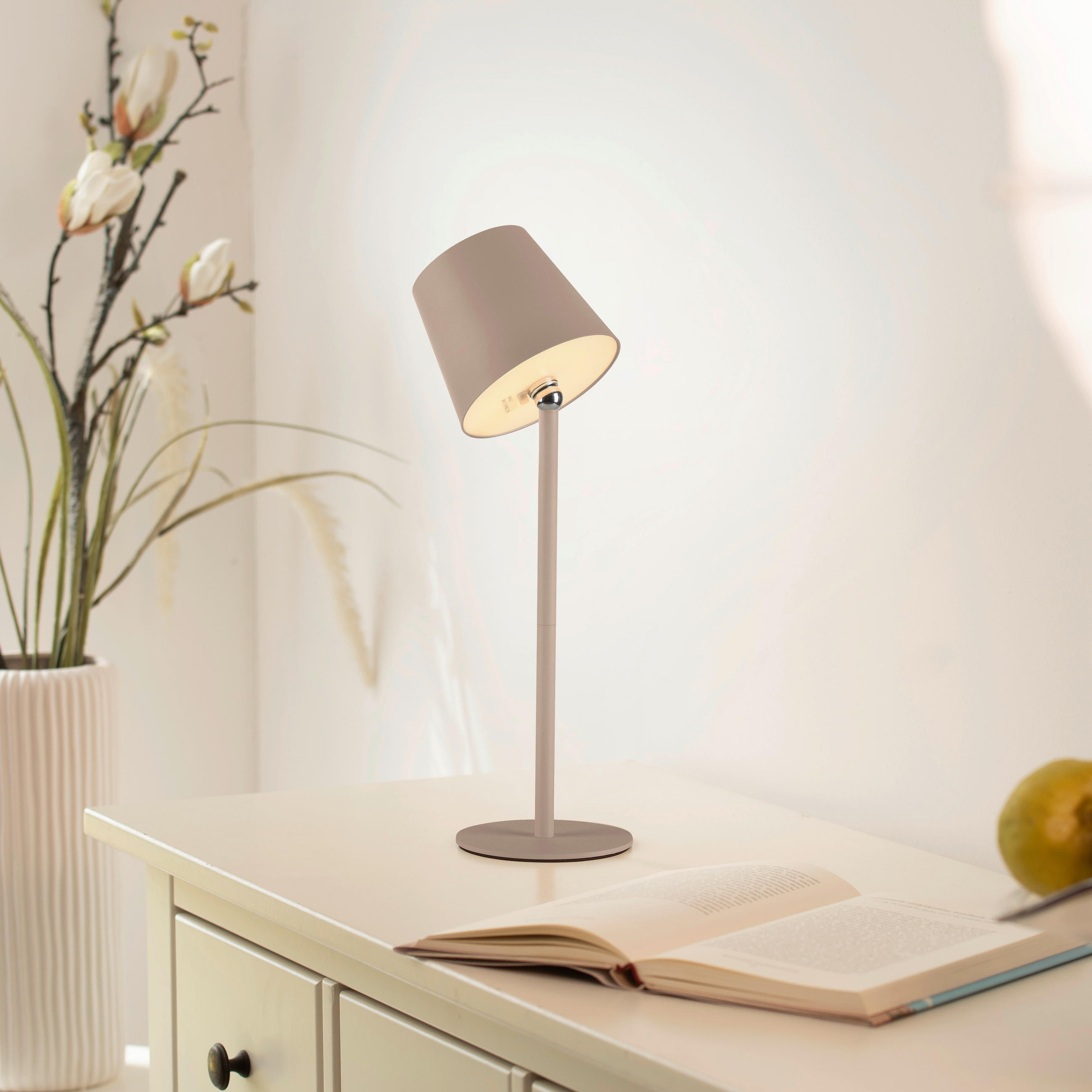 LED-TISCHLEUCHTE Boteria 11/11/37 cm   - Sandfarben, MODERN, Kunststoff/Metall (11/11/37cm)