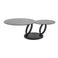 KONFERENČNÝ STOLÍK, sivá, čierna, kov, sklo, keramika, 80-133,5/80/43 cm - čierna/sivá, Design, kov/sklo (80-133,5/80/43cm) - Dieter Knoll