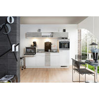 KÜCHENBLOCK 250 cm   in Weiß, Hellgrau  - Edelstahlfarben/Hellgrau, Design, Holzwerkstoff/Metall (250cm) - Welnova