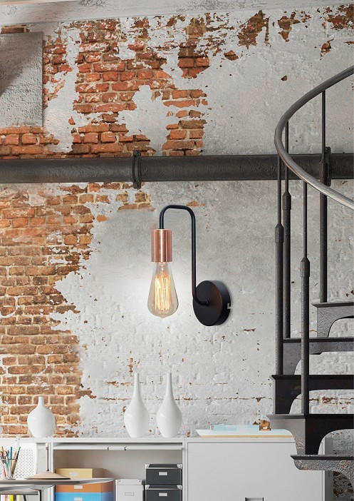 VÄGGLAMPA 17/10/26 cm   - svart, Klassisk, metall (17/10/26cm)