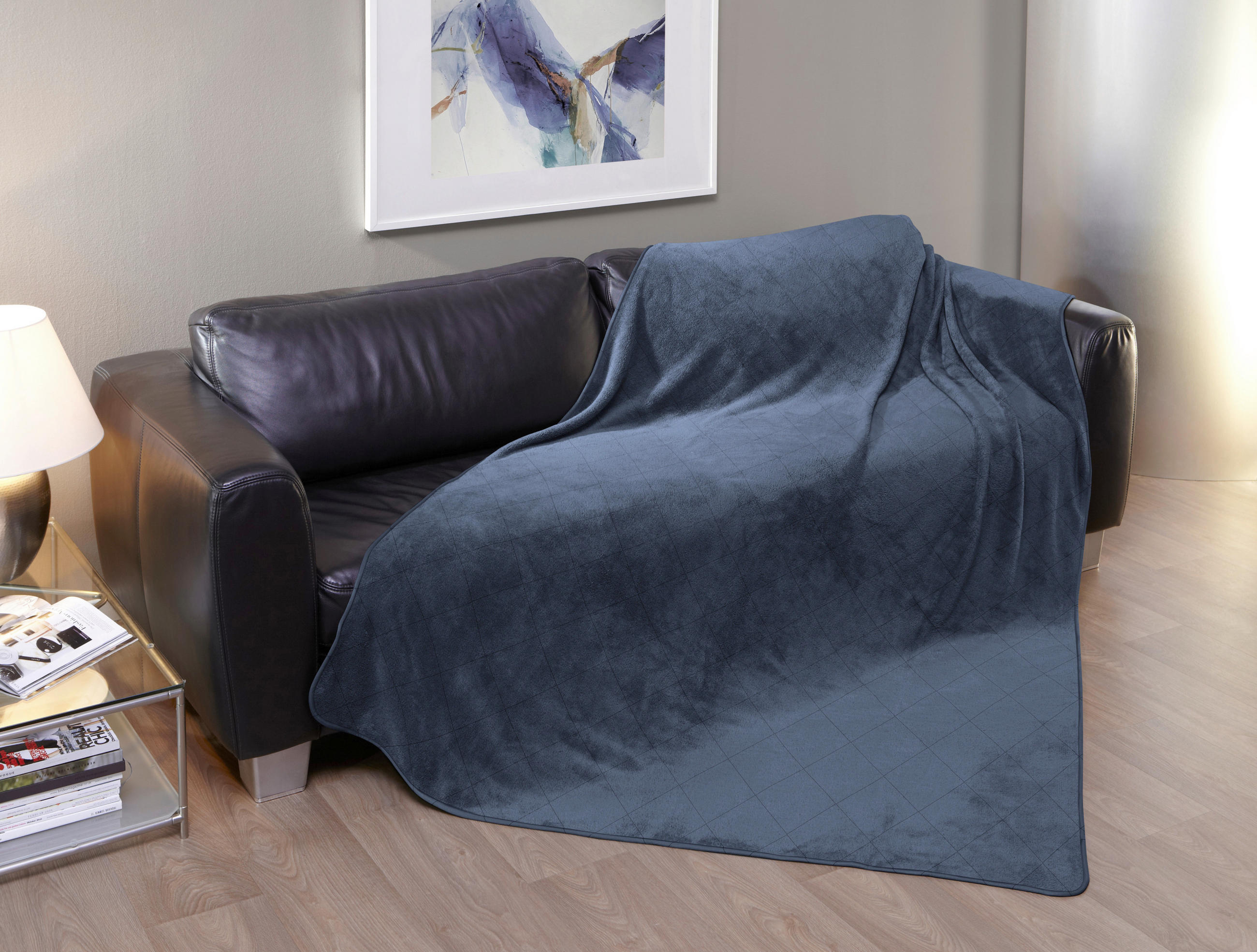 PLAID Plaids 150/200 cm  - Dunkelblau, Basics, Textil (150/200cm) - Fleuresse