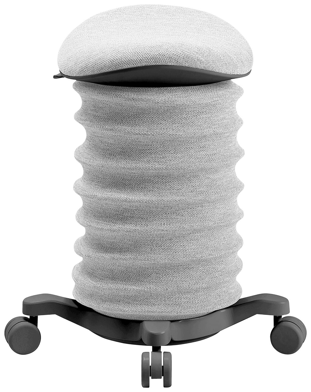 BÜROHOCKER Schwarz, Hellgrau  - Hellgrau/Schwarz, Design, Kunststoff/Textil (37,5/58-70/36cm) - Topstar