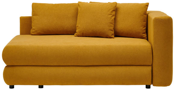 RÉCAMIERE in Flachgewebe Currygelb - Currygelb/Schwarz, Design, Kunststoff/Textil (171/71-88/93cm) - Cantus