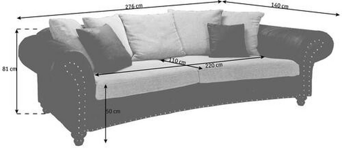 MEGA SOFA braon, bež  - braon/bež, Romantično / Seoski, tekstil/drvo (276/81/140cm) - Landscape