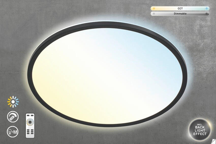 STROPNÉ LED SVIETIDLO, 58/4,6 cm  - čierna, Basics, plast (58/4,6cm)