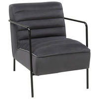 Fotoliu din metal, textil, gri, negru - negru/gri, Trend, metal/textil (57/72/76cm) - Xora