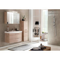 MIDISCHRANK 40/130/35 cm  - Chromfarben/Buchefarben, KONVENTIONELL, Holzwerkstoff/Metall (40/130/35cm) - Xora