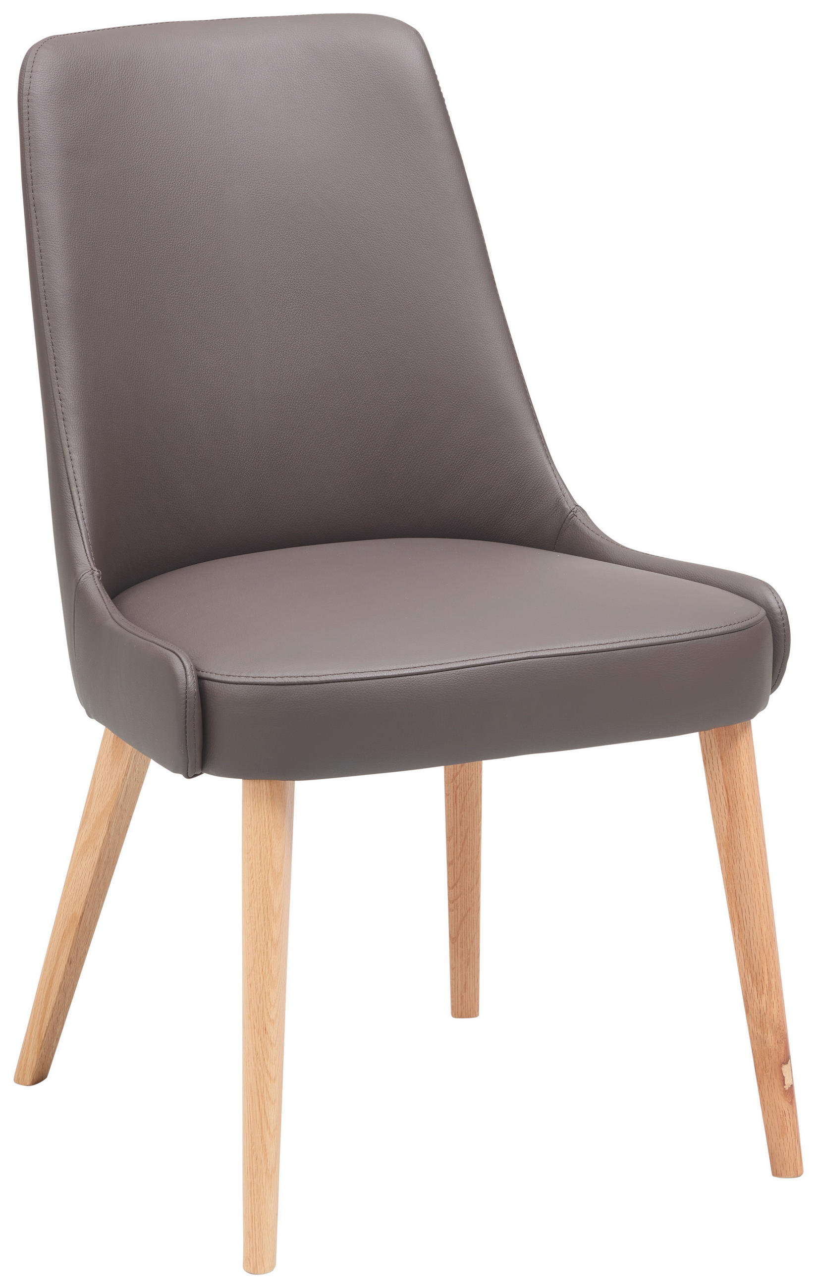 STUHL  in Echtleder pigmentiert Holz, Leder  - Braun, KONVENTIONELL, Leder/Holz (56/91/62cm) - Livetastic