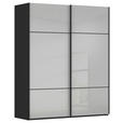SCHWEBETÜRENSCHRANK  in Grau, Schwarz  - Schwarz/Grau, KONVENTIONELL, Glas/Holzwerkstoff (181/223/67cm) - Novel