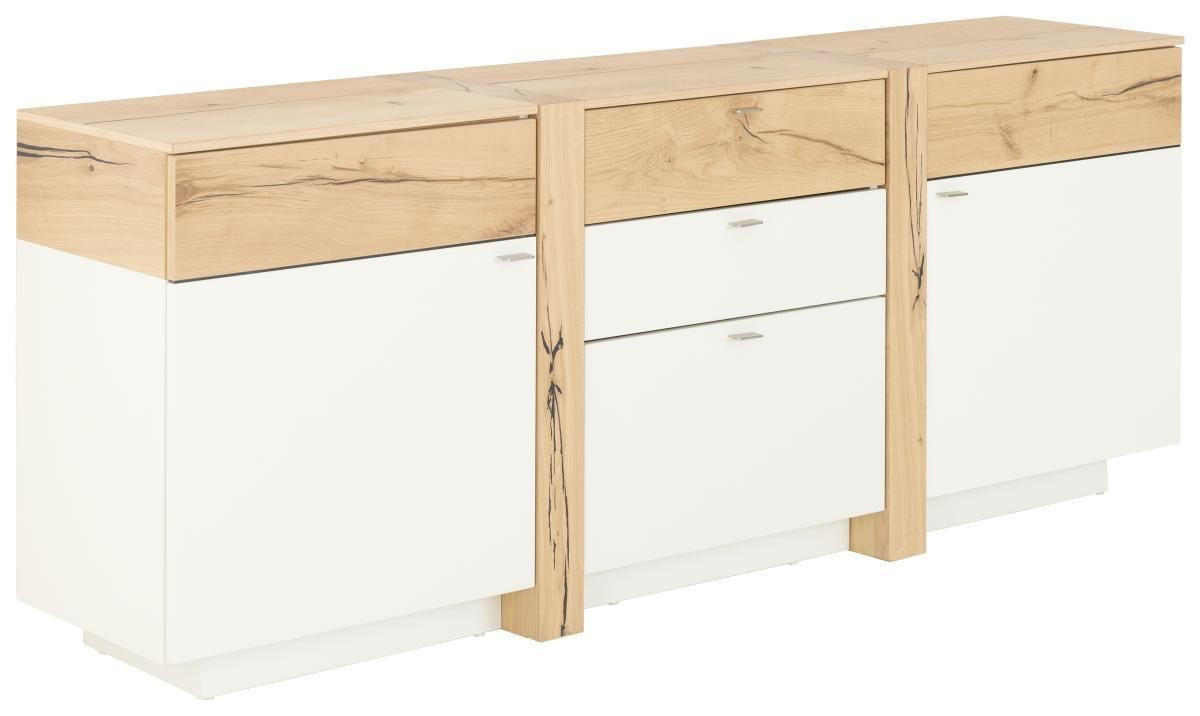 SIDEBOARD  in 196/78/43 cm  - Edelstahlfarben/Eichefarben, Design, Holz/Holzwerkstoff (196/78/43cm) - Venjakob