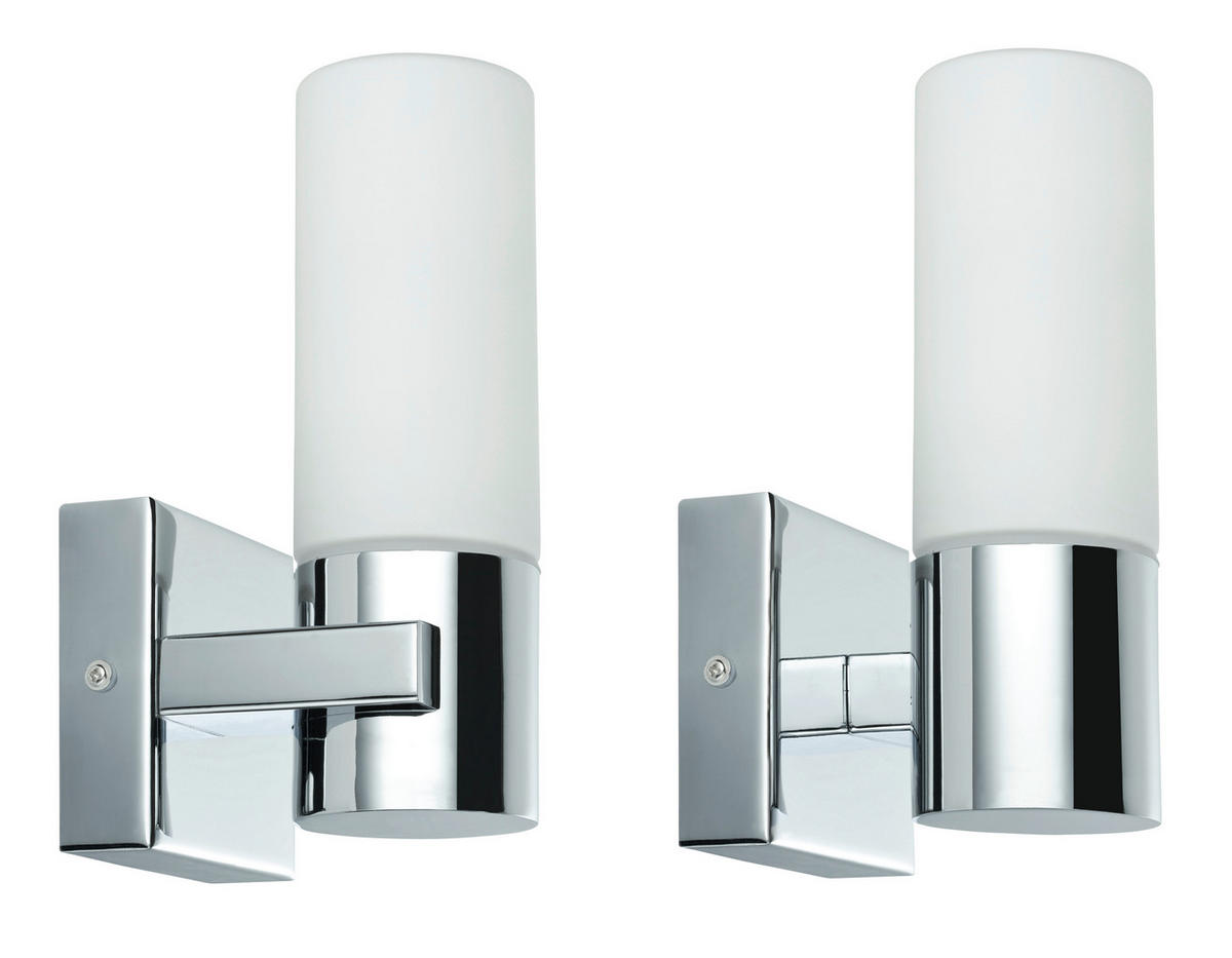 BADEZIMMER-WANDLEUCHTE Gemini   - Chromfarben, Basics, Glas/Metall (8,5/19,5/10,5cm) - Paulmann