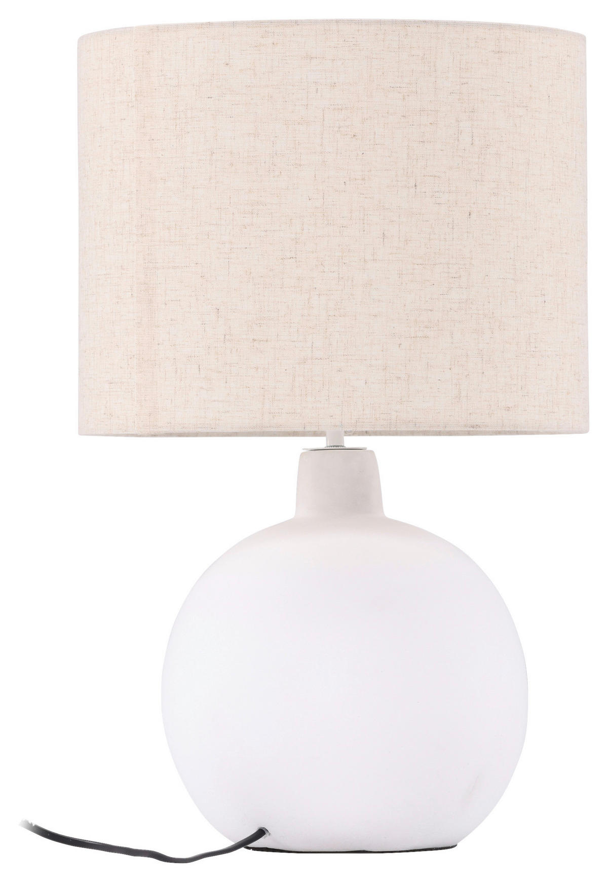 TISCHLEUCHTE 32/51/32 cm   - Beige/Weiß, Basics, Textil/Stein (32/51/32cm) - P & B
