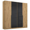 DREHTÜRENSCHRANK in Eiche Artisan, Anthrazit  - Anthrazit/Eiche Artisan, Modern, Glas/Holzwerkstoff (181/210/54cm) - Rauch Möbel