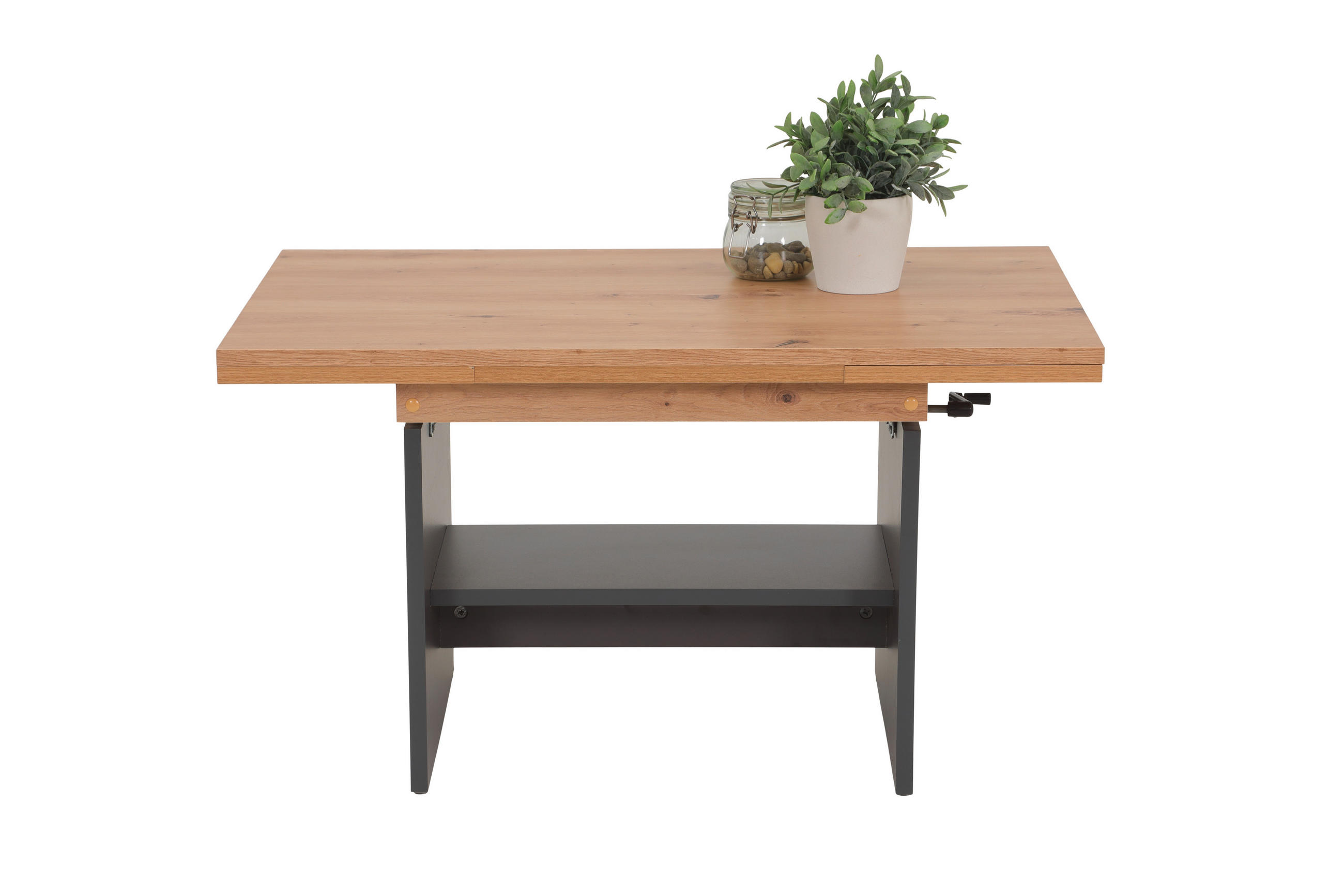 COUCHTISCH 90-142/60/47-57 cm rechteckig Eiche Artisan  - Anthrazit/Eiche Artisan, Design, Holzwerkstoff (90-142/60/47-57cm) - Livetastic