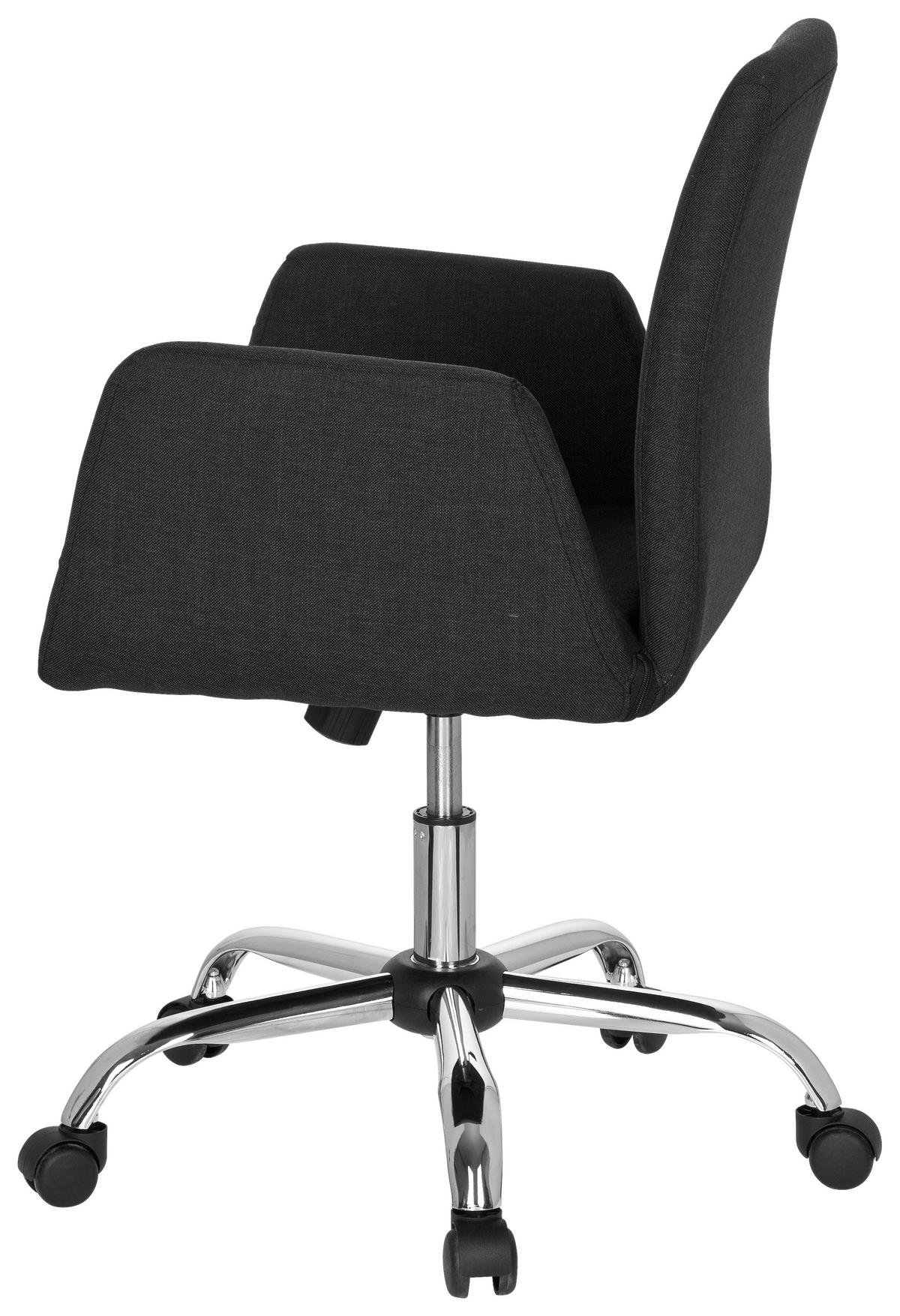 SNURRSTOL  i flatväv svart  - kromfärg/svart, Modern, metall/textil (54/95/44cm) - MID.YOU