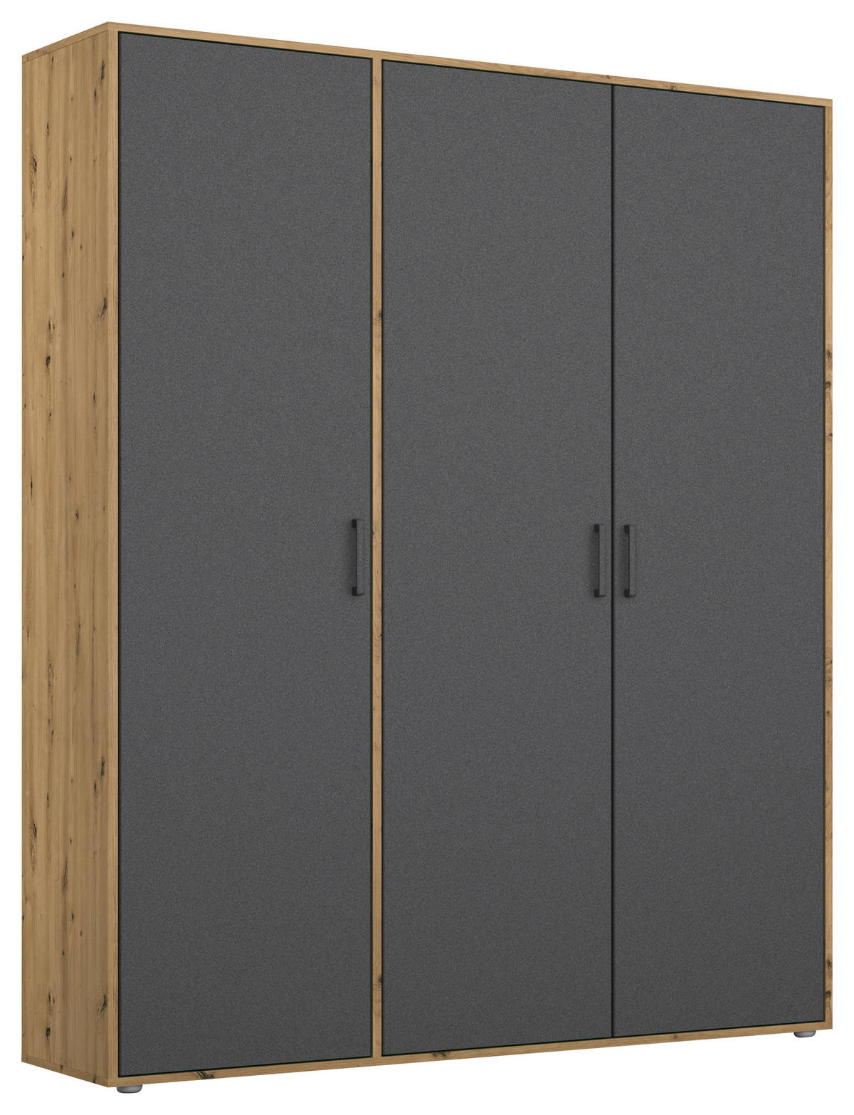 DREHTÜRENSCHRANK in Grau, Eiche Artisan  - Eiche Artisan/Grau, Modern, Holzwerkstoff/Kunststoff (140/194/53cm) - Rauch Möbel
