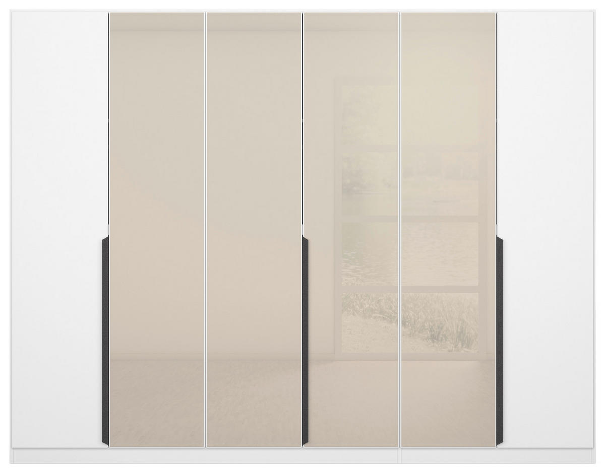 DREHTÜRENSCHRANK in Weiss, Champagner  - Weiss/Champagner, Modern, Glas/Holzwerkstoff (271/210/54cm) - Rauch Möbel