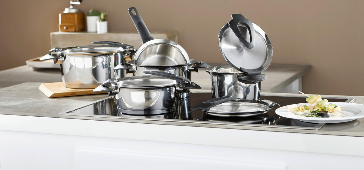 KOCHTOPFSET Intensa 5-teilig  - Silberfarben, Basics, Metall - Fissler