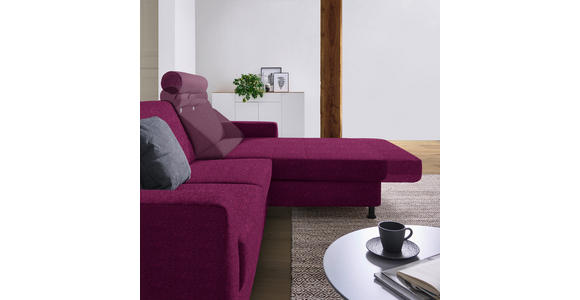 ECKSOFA in Webstoff Lila  - Lila/Schwarz, Design, Kunststoff/Textil (257/165cm) - Xora