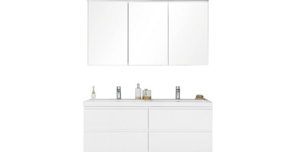 BADEZIMMER in 140 cm - Weiß, Design, Glas/Holz (140cm) - Novel