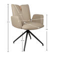 ARMLEHNSTUHL  Sitzfläche 360° drehbar, automatische Rückholfunktion  Echtleder  - Taupe/Schwarz, Design, Leder/Holz (62/87/63cm) - Valnatura