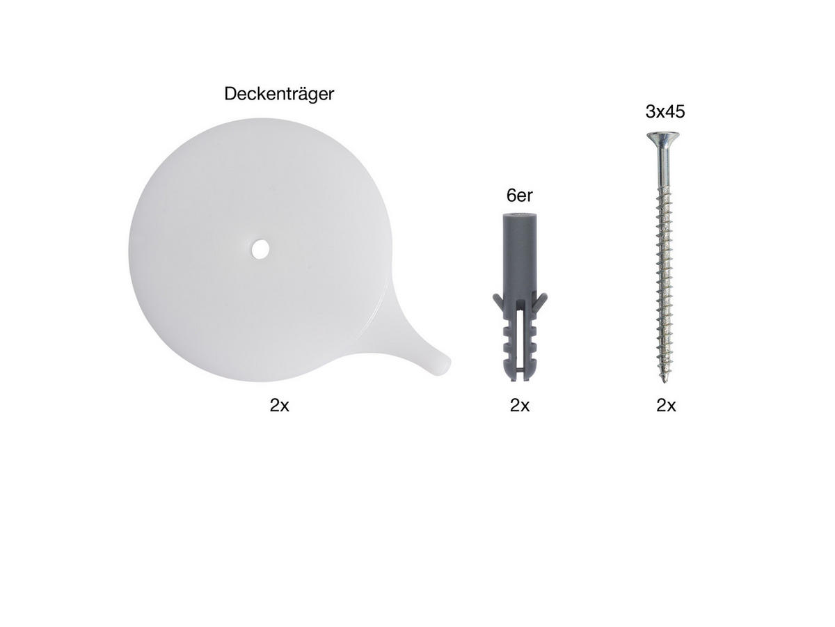 STROPNÝ DRŽIAK - biela, Basics, kov (5,5/0,7/0,5cm) - Homeware