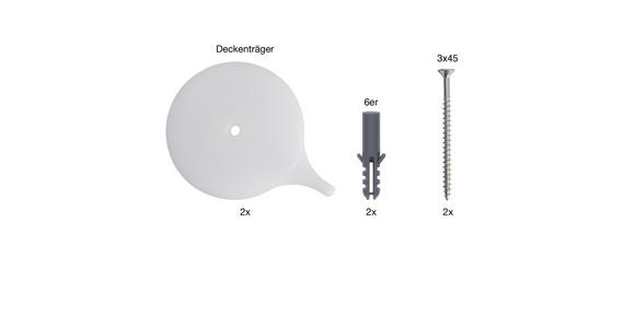 DECKENTRÄGER - Weiß, Basics, Metall (5,5/0,7/0,5cm) - Homeware