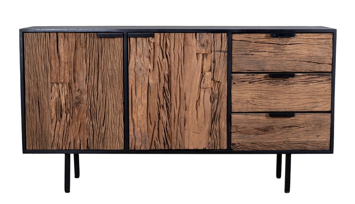 SIDEBOARD  in 150/75/40 cm  - Schwarz/Naturfarben, Design, Holz/Metall (150/75/40cm) - Livetastic