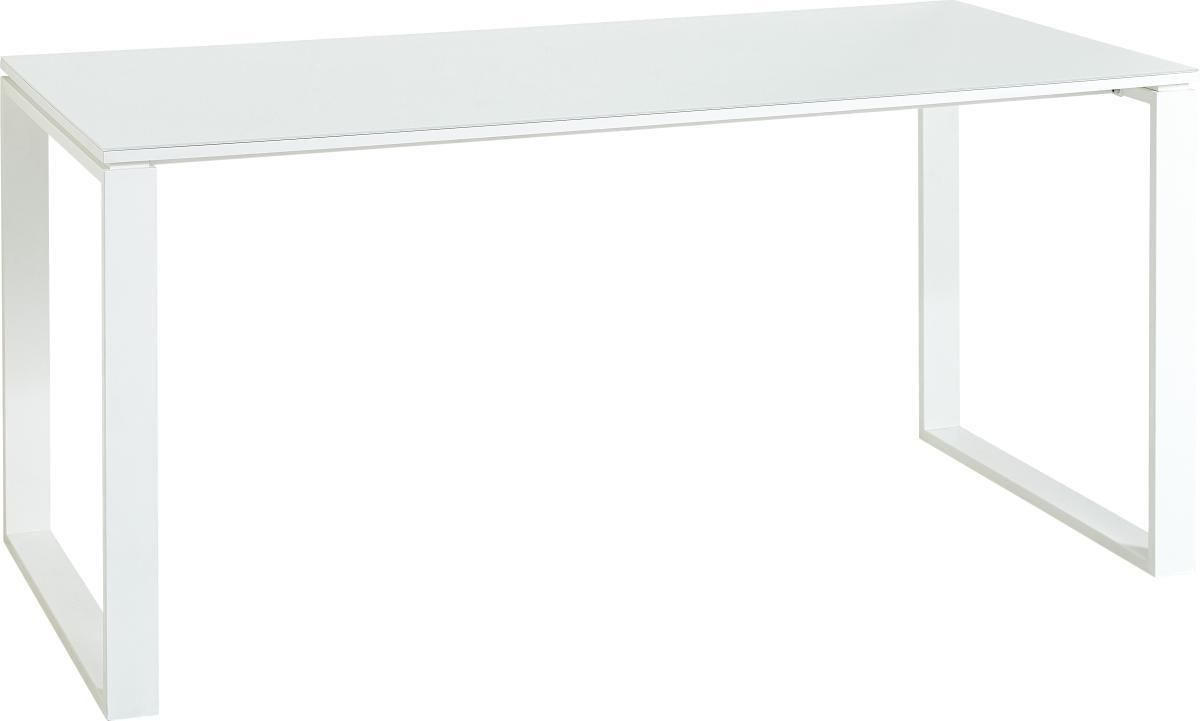 SCHREIBTISCH 160/80/75 cm in Weiß - Weiß, MODERN, Glas/Holzwerkstoff (160/80/75cm) - Novel