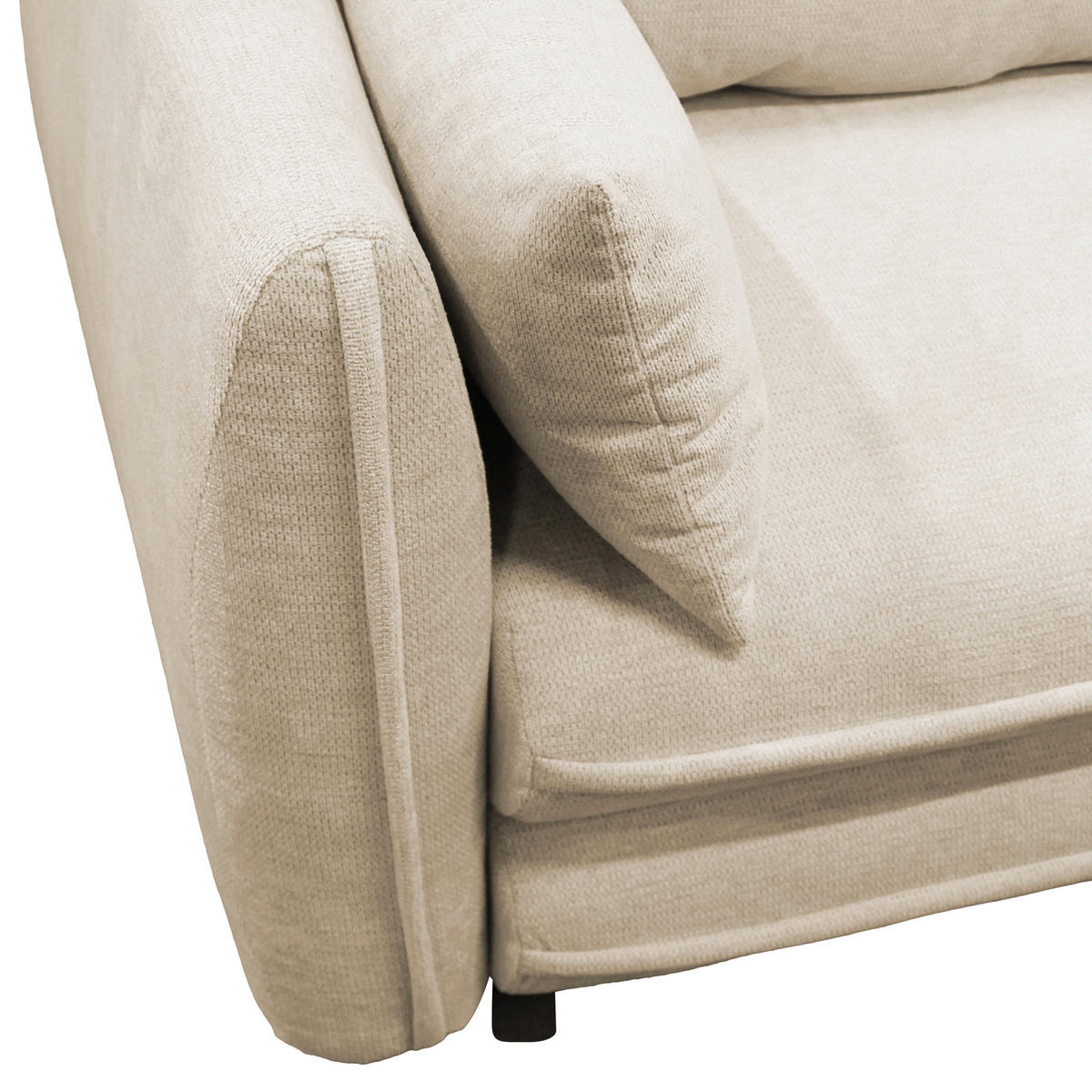ECKSOFA Beige Struktur  - Beige/Schwarz, Design, Kunststoff/Textil (240/201cm) - MID.YOU