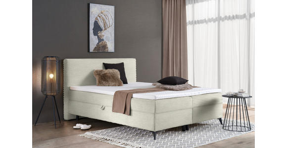 BOXBETT 160/200 cm in Ecru - Ecru/Schwarz, Design, Holz/Holzwerkstoff (160/200cm) - Xora