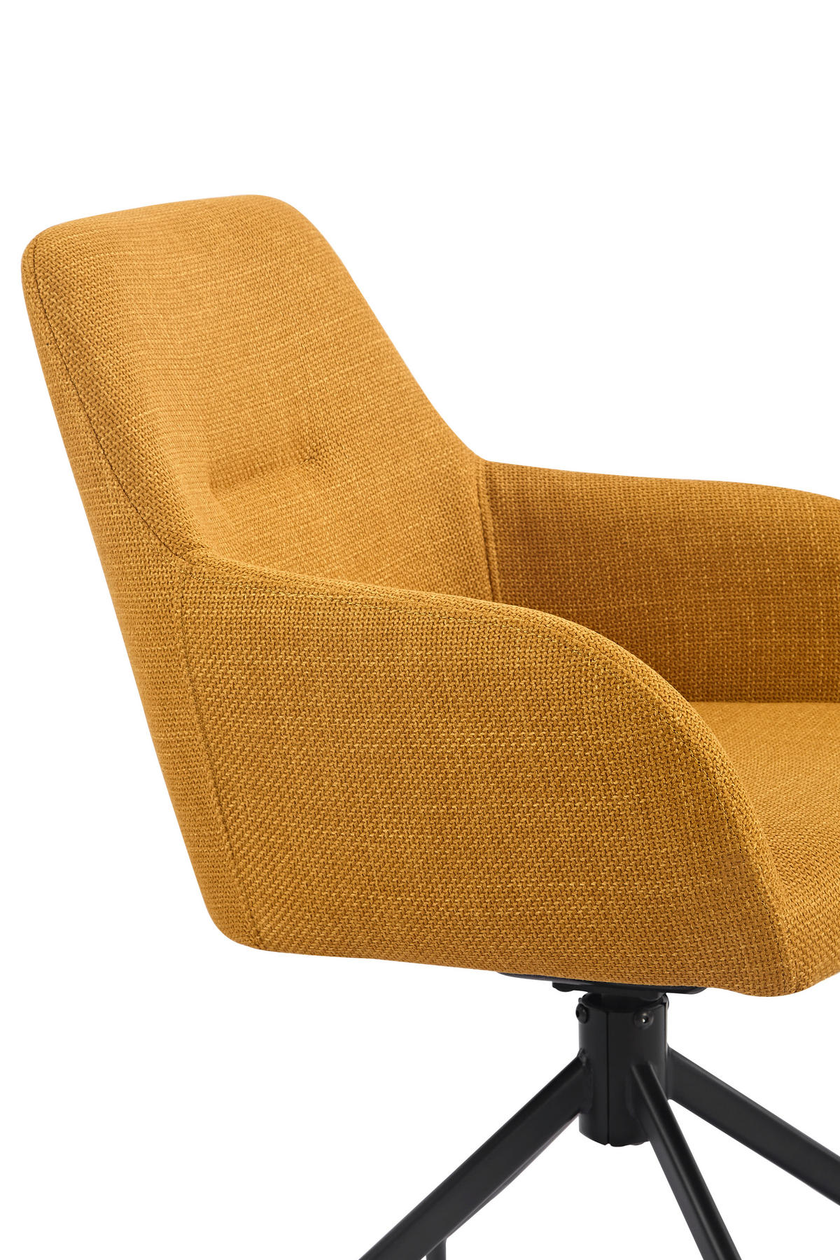 ARMLEHNSTUHL-SET 2 Stück  in Stahl Webstoff, Mikrofaser  - Gelb/Schwarz, MODERN, Textil/Metall (56/83/60cm) - MID.YOU