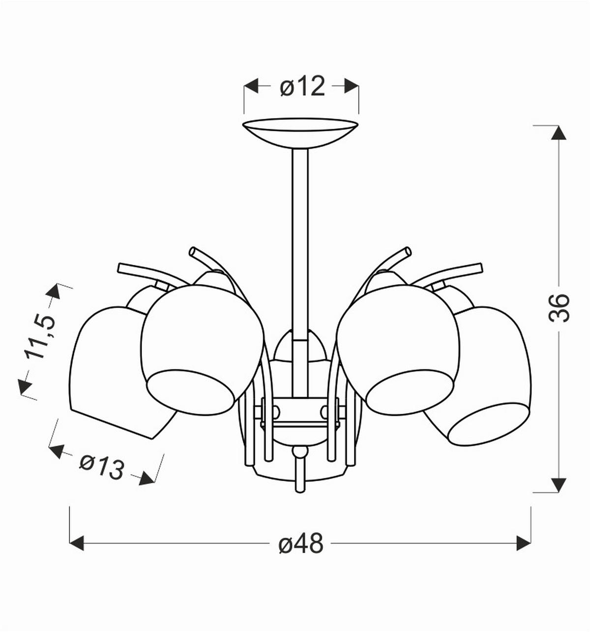 PENDELLEUCHTE Merra 48/48/36 cm  - Bernsteinfarben/Schwarz, KONVENTIONELL, Metall (48/48/36cm)