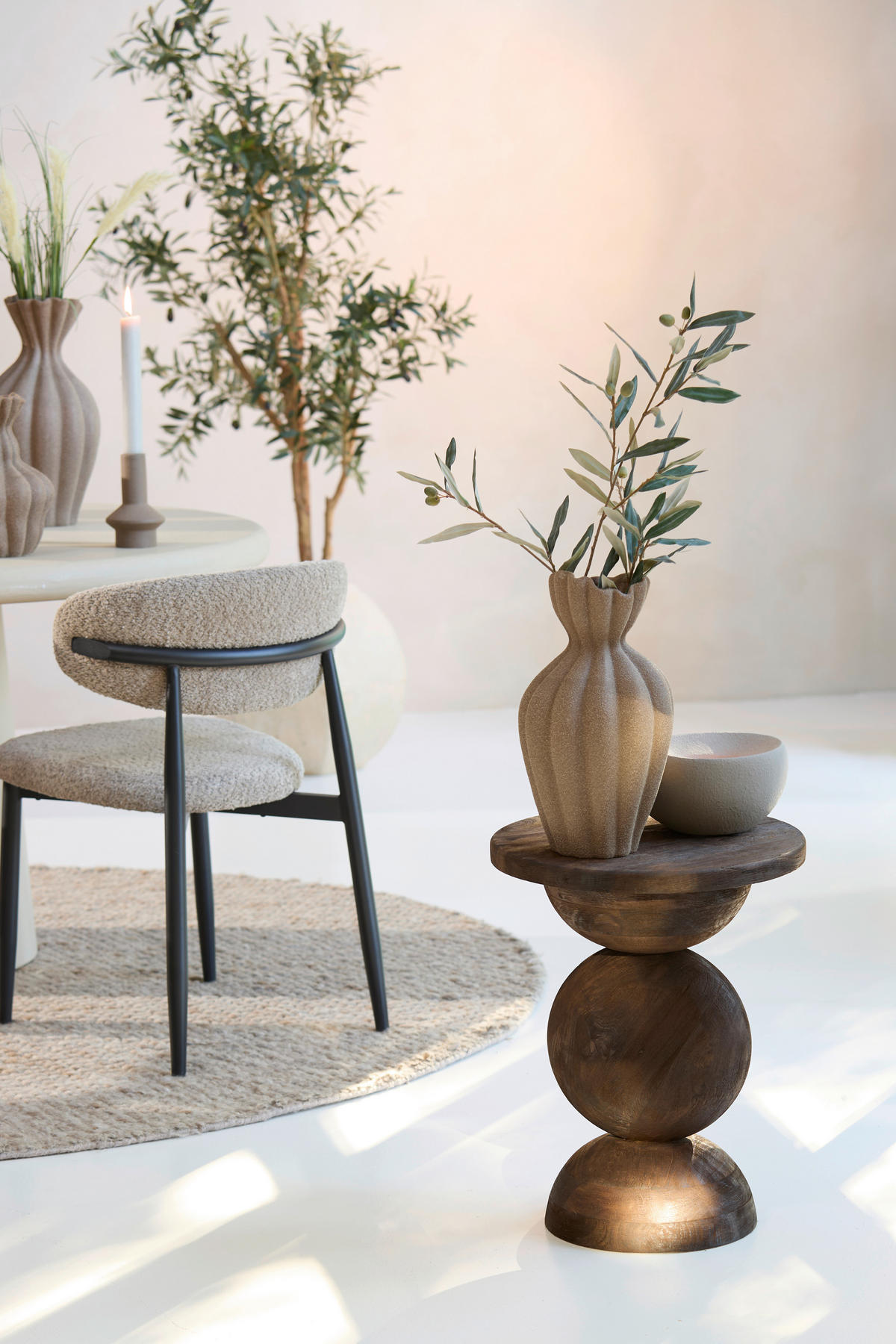 DEKOVASE  - Braun, Basics, Keramik (19/19/35,5cm) - Light & Living