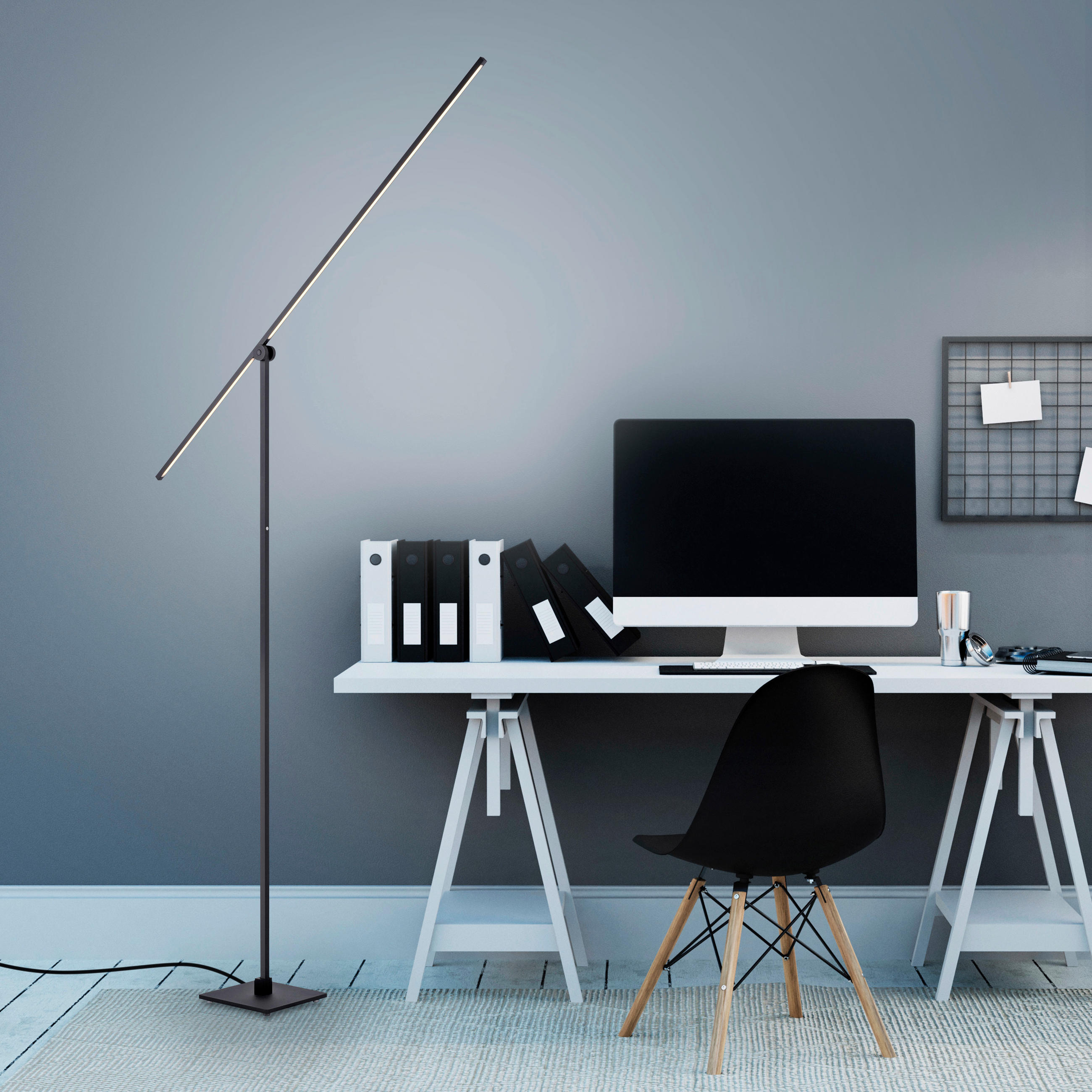 LED-STEHLEUCHTE - Schwarz, Design, Kunststoff/Metall (25/20,2/178cm) - Neuhaus PURE