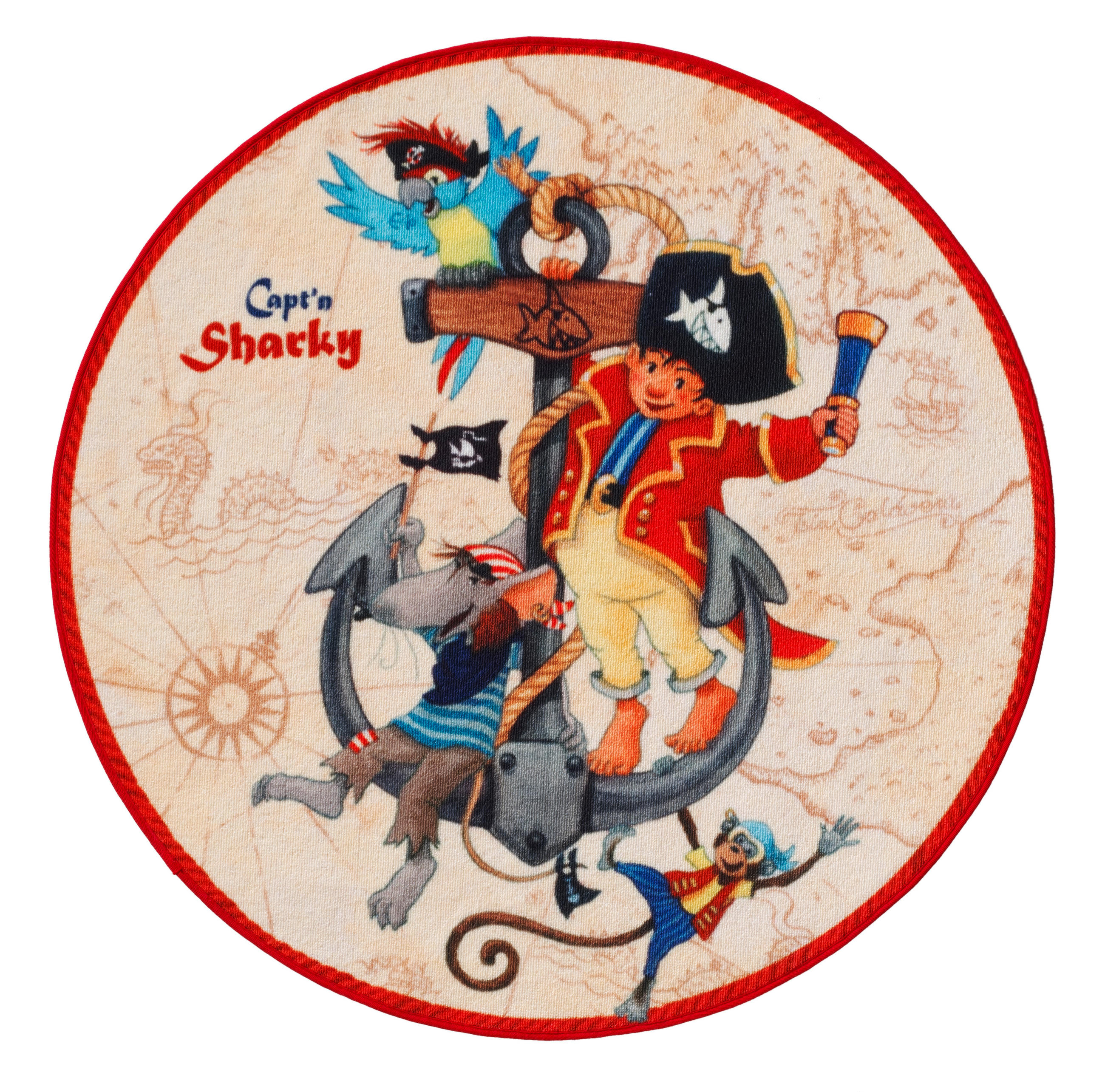 XXXLutz Kinderteppich Captn Sharky Creme, Rot