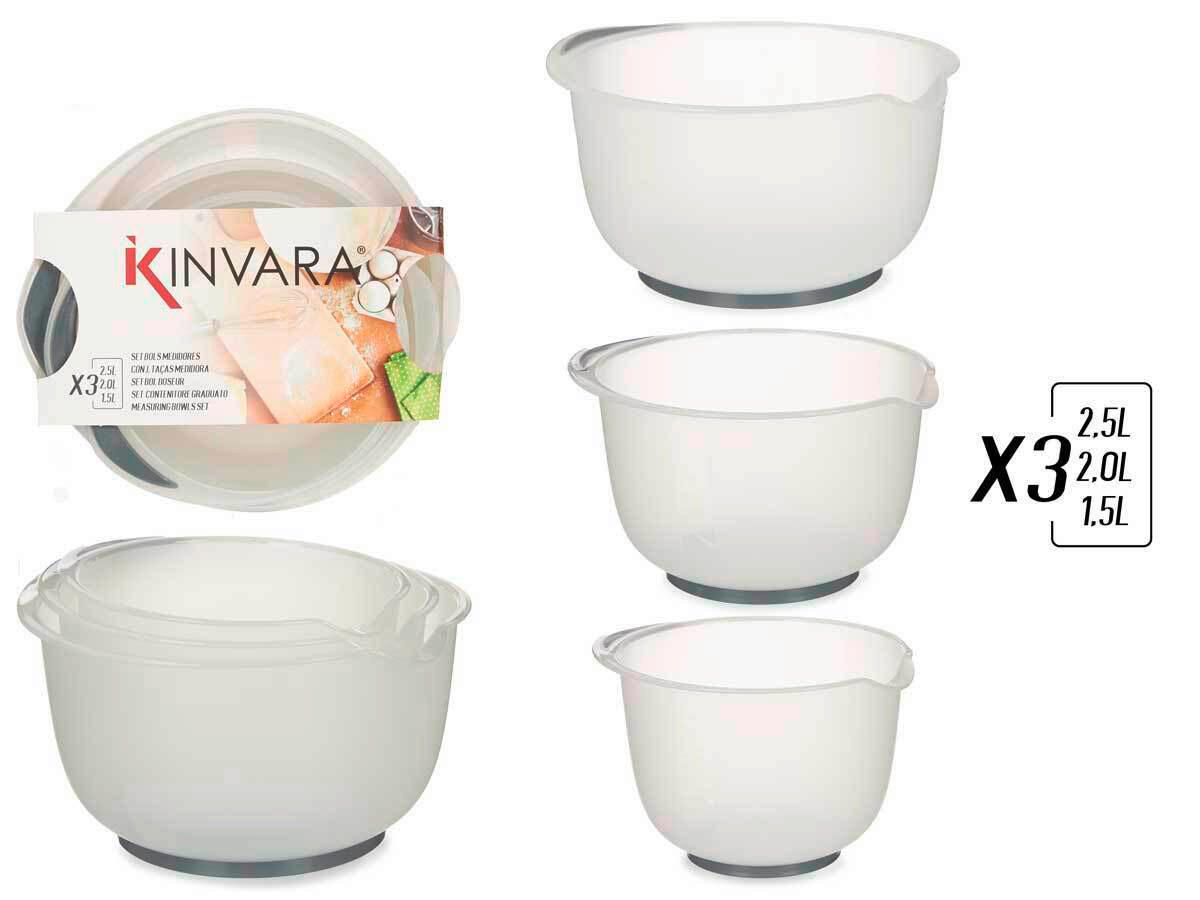 SET MJERNIH POSUDA  - bijela, Basics, plastika (14/21,7/24,5cm)