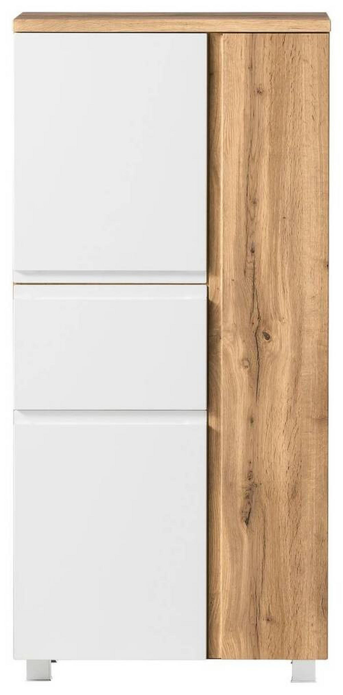 MIDISCHRANK 65/130/35 cm  - Weiss/Eiche Wotan, Modern, Holzwerkstoff/Kunststoff (65/130/35cm) - Held