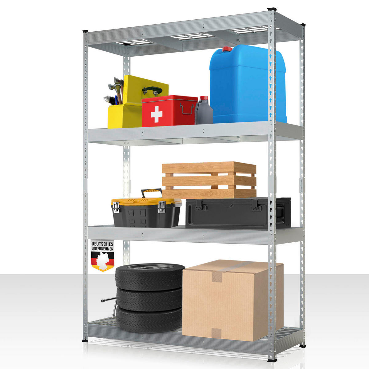 SCHWERLASTREGAL 120/180/45 cm  - Zinkfarben, Basics, Metall (120/180/45cm) - Floordirekt