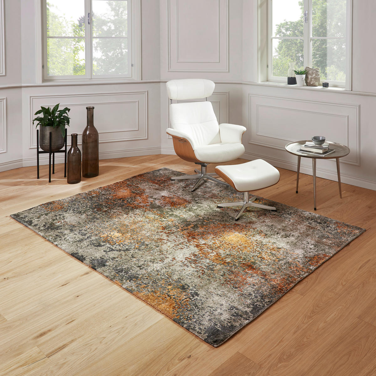 ORIENTÁLNÍ KOBEREC, 140/200 cm, šedá, měděné barvy - šedá/měděné barvy, Design, textil (140/200cm) - Cazaris