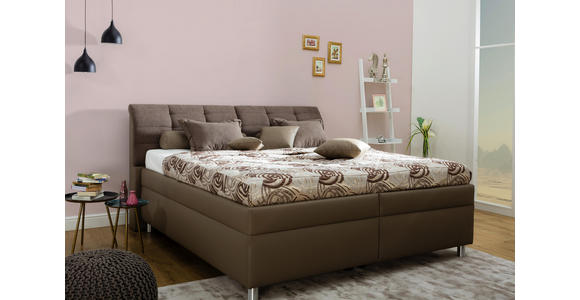 POLSTERBETT 160/200 cm in Braun - Alufarben/Braun, KONVENTIONELL, Textil (160/200cm) - Esposa