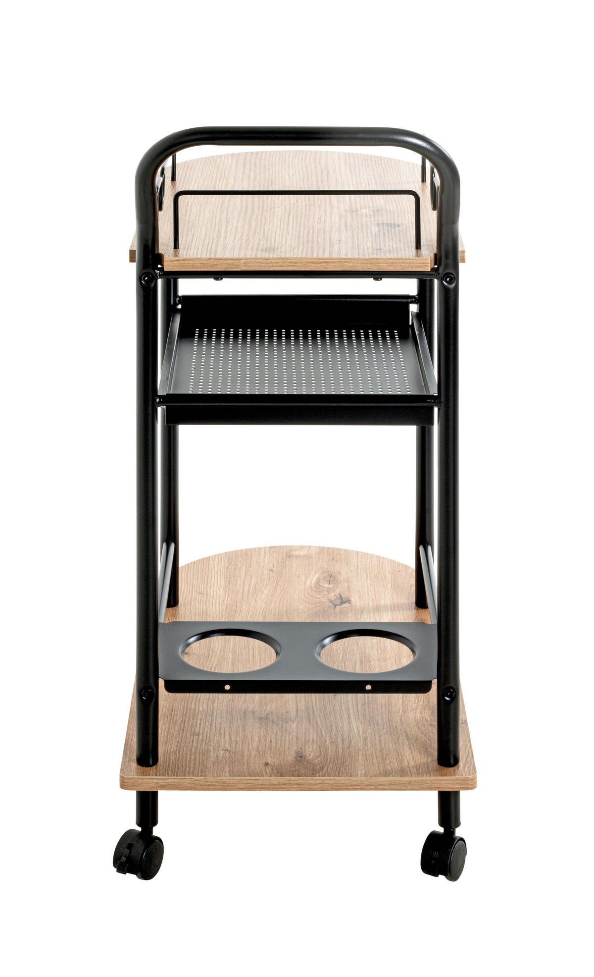 SERVÍROVACÍ VOZÍK, černá, barvy dubu, 65/35/83 cm - černá/barvy dubu, Design, kov/kompozitní dřevo (65/35/83cm)