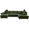WOHNLANDSCHAFT in Cord Dunkelgrün  - Dunkelgrün/Naturfarben, Modern, Holz/Textil (176/338-352/206cm) - Livetastic