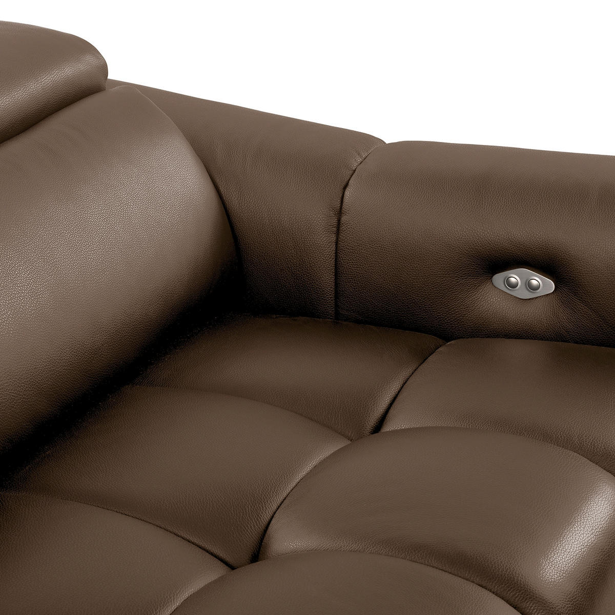 ECKSOFA AVEIRO Braun Echtleder Bettkasten, Kopfteilverstellung, Sitzvorzug  - Schwarz/Braun, Design, Leder/Kunststoff (177/274cm) - Livetastic
