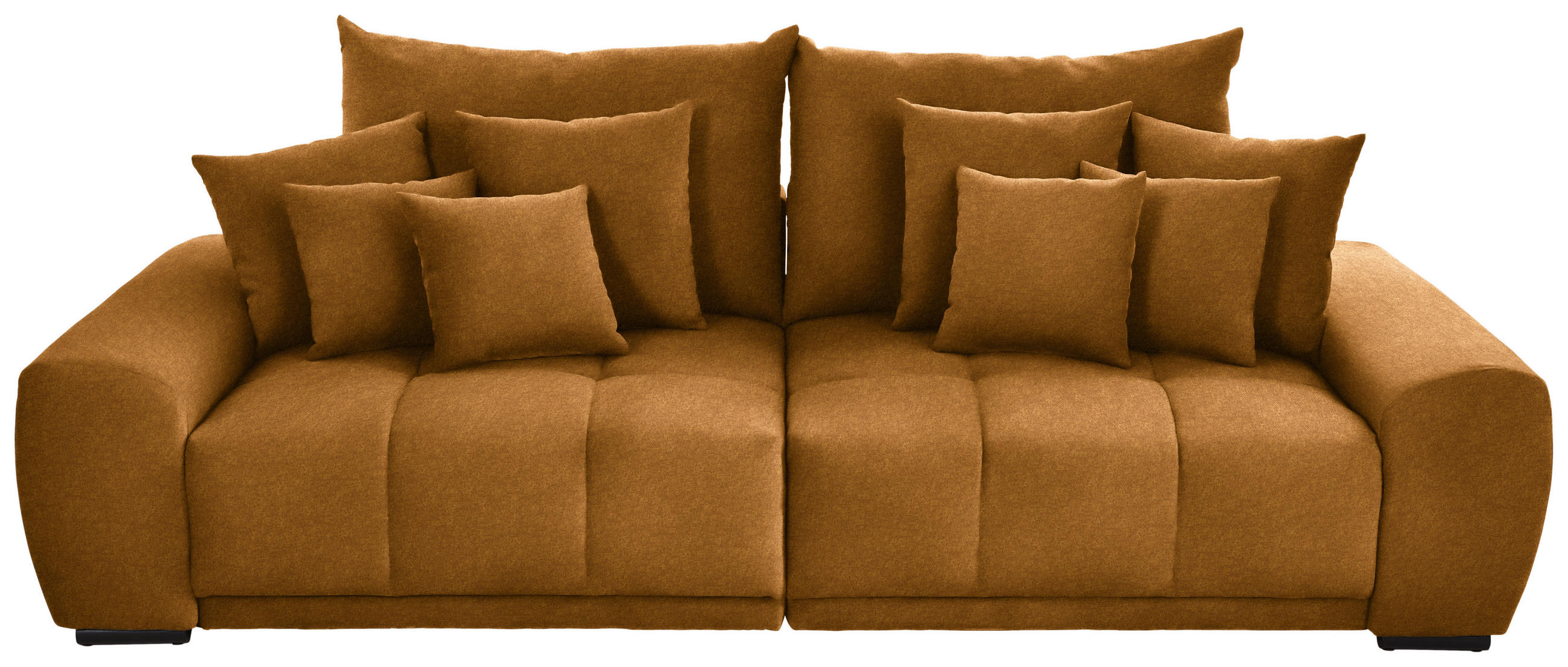 BIGSOFA Samt Senfgelb  - Senfgelb/Schwarz, KONVENTIONELL, Holz/Textil (280/67/120cm) - Carryhome