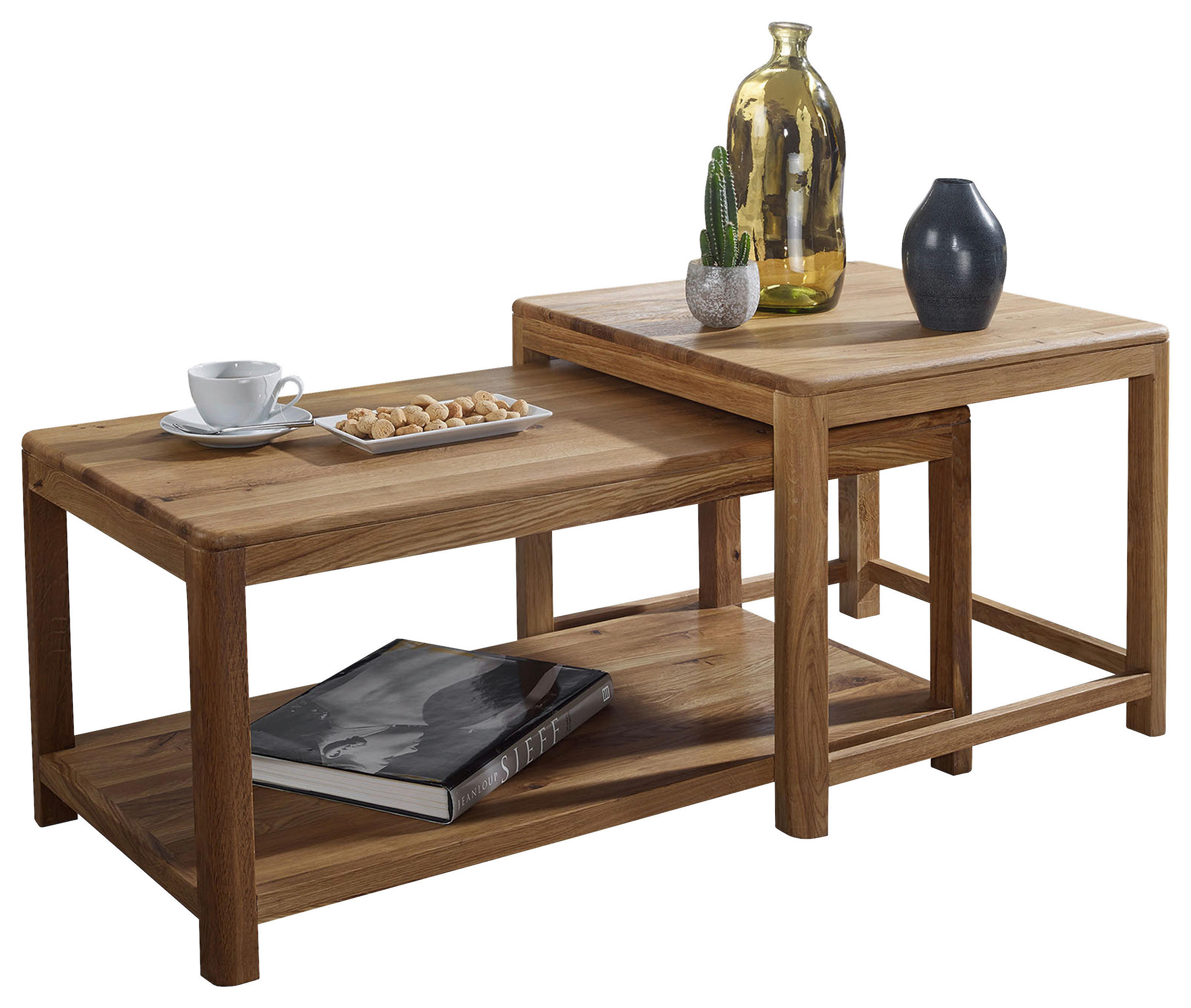 COUCHTISCH Eiche massiv 90/55/50 cm Eichefarben  - Eichefarben, Basics, Holz (90/55/50cm)